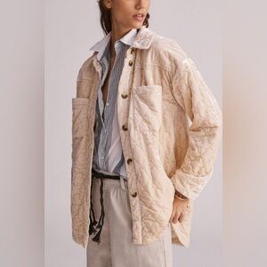 By Anthropologie - Quilted Velvet Shirt Jacket